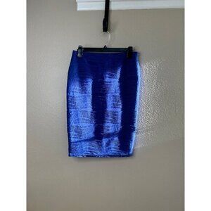 Rainbow Women's Blue Pencil Skirt Size Medium textured‎ midi skirt